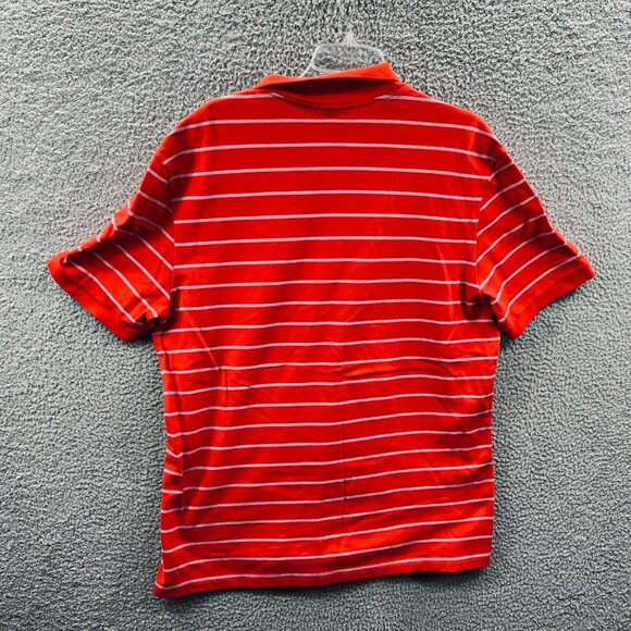 Lacoste Mens Polo Shirt 6 Red Gray Striped Short Sleeve Pullover Logo F4811 - Picture 2 of 9